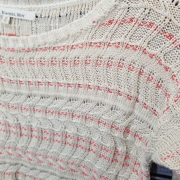 Rachel Roy Cream Short Sleeve Knit Sweater - Picture 5 of 5